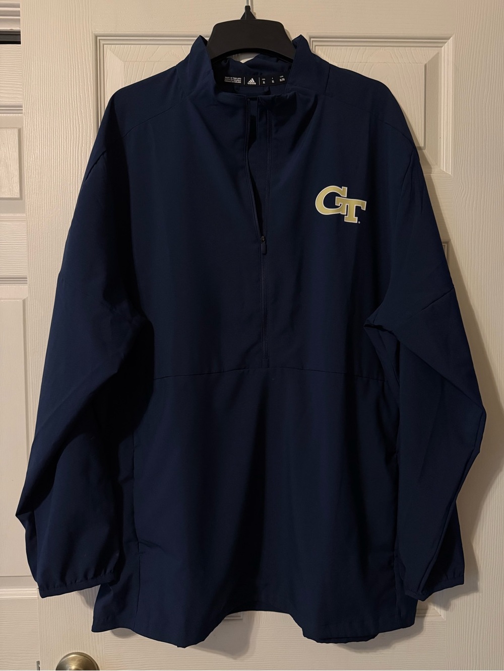 adidas Navy GT Georgia Tech Half-Zip Lightweight Pullover